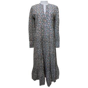 Hampton House Floral Printed Long Sleeve Cotton Midi Dress Size S